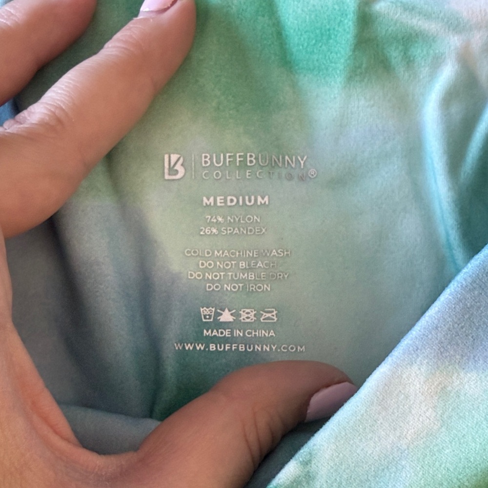 BuffBunny Aqua Tie-Dye Bike Shorts - Picture 4 of 4